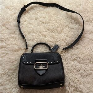 Coach Black and Brown Satchel with Gold Accents NWOT!